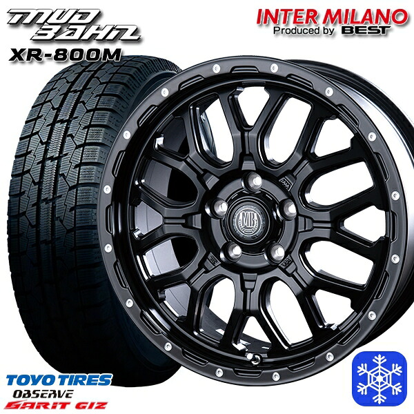 225/50R17 アテンザスポーツ エスティマ 2022年製 トーヨー ガリット ギズ インターミラノ マッドバーン XR-800M MBK/PP 17インチ 7.0J 5H114.3 送料無料 冬タイヤホイール4本セット