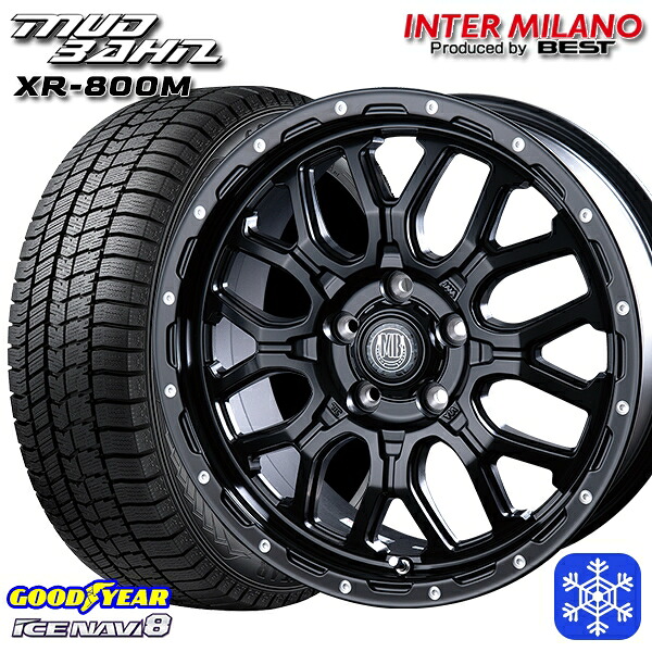 215/45R17 ノア ヴォクシー 2024～2025年製 グッドイヤー アイスナビ8 NAVI8 インターミラノ マッドバーン XR-800M MBK/PP 17インチ 7.0J 5H114.3 送料無料 冬タイヤホイール4本セット