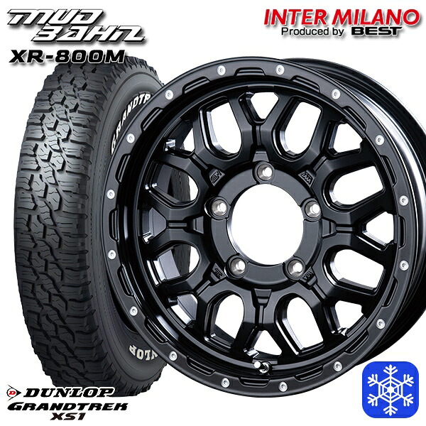 215/70R16 100Q ジムニー 2024～2025年製 ダンロップ グラントレック XS1 ホワイトレター インターミラノ マッドバーン XR-800M MBK/PP 16インチ 5.5J 5H139.7 送料無料 冬タイヤホイール4本セット