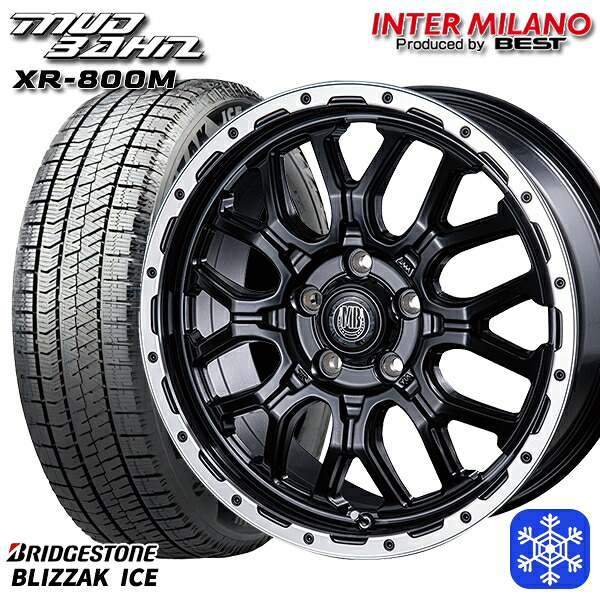 225/50R17 アテンザスポーツ エスティマ 2021~2022年製 ブリヂストン ブリザックアイス インターミラノ マッドバーン XR-800M MBK/RP 17インチ 7.0J 5H114.3 スタッドレスタイヤホイール4本セット|格安タイヤホイールジャストパーツ