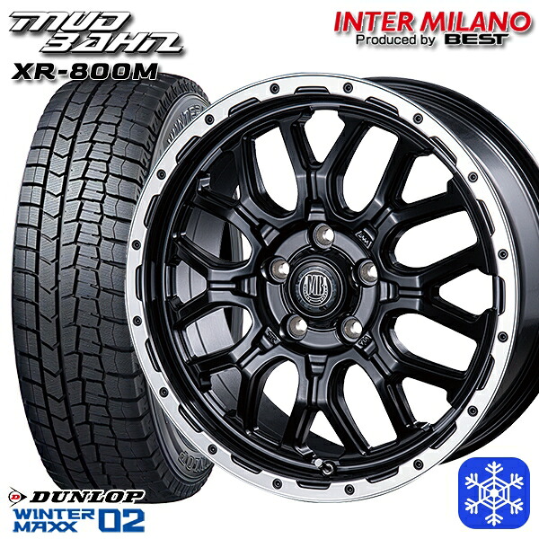 215/60R17 96Q アルファード ヴェルファイア 2023~2024年製 ダンロップ ウィンターマックス WM02 インターミラノ マッドバーン XR-800M MBK/RP 17インチ 7.0J 5H114.3 スタッドレスタイヤホイール4本セット|格安タイヤホイールジャストパーツ