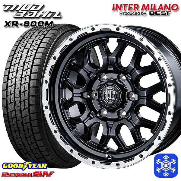 265/65R17 ハイラックス プラド 2023～2024年製 グッドイヤー アイスナビSUV インターミラノ マッドバーン XR-800M MBK/RP 17インチ 7.5J 6H139.7 送料無料 冬タイヤホイール4本セット