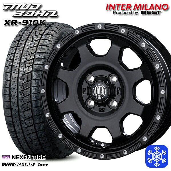 165/55R14 モコ ルークス 2025年製 ネクセン ウィンガードアイス2 インターミラノ マッドバーン XR-910K MBK/PP 14インチ 4.5J 4H100 スタッドレスタイヤホイール4本セット｜格安タイヤホイールジャストパーツ