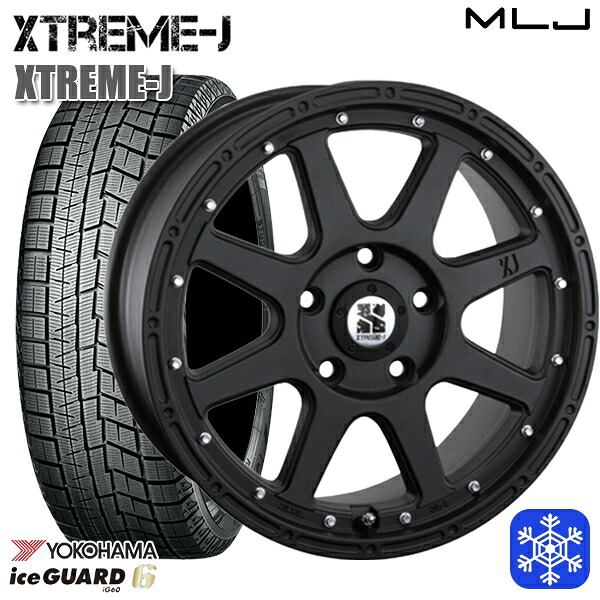 225/60R17 アルファード ヴェルファイア 2021～2023年製 ヨコハマ アイスガード IG60 MLJ エクストリームJ フラットブラック 17インチ 7.5J 5H114.3 送料無料 冬タイヤホイール4本セット