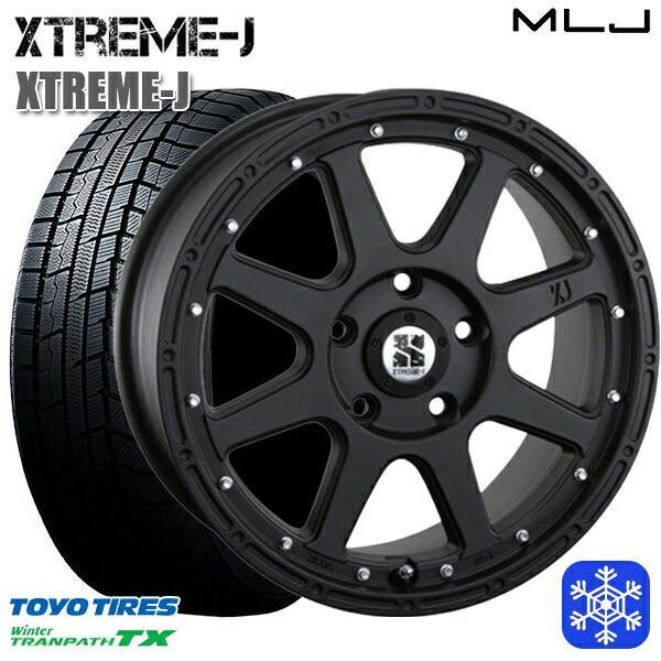 225/50R18 ヴェゼル エクストレイル 2024～2025年製 トーヨー ウィンター トランパス TX MLJ エクストリームJ フラットブラック 18インチ 8.0J 5H114.3 送料無料 冬タイヤホイール4本セット