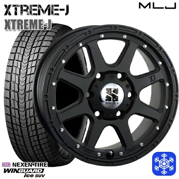 265/65R17 ハイラックス プラド 2024年製 ネクセン ウィンガードアイスSUV MLJ エクストリームJ フラットブラック 17インチ 7.5J 6H139.7 送料無料 冬タイヤホイール4本セット