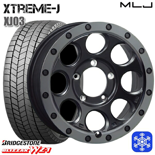 215/70R16 100Q ジムニー 2025年製 ブリヂストン ブリザック WZ1 MLJ エクストリームJ XJ03 FB/スモークフランジ 16インチ 5.5J 5H139.7 送料無料 冬タイヤホイール4本セット