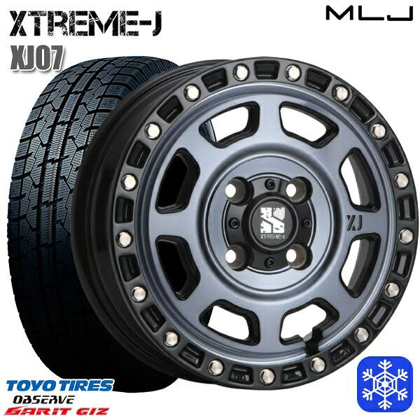 155/65R13 モコ ルークス 2023年製 トーヨー ガリット ギズ MLJ エクストリームJ XJ07 GB/マシンインディゴ 13インチ 4.0J 4H100 送料無料 冬タイヤホイール4本セット