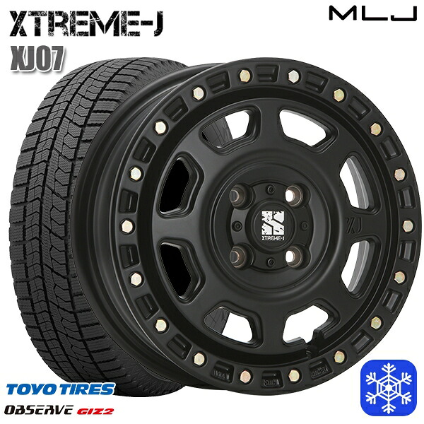 145/80R13 モコ タント ミラ ムーヴ 2023～2024年製 トーヨー オブザーブ ギズ2 MLJ エクストリームJ XJ07 サテンブラック 13インチ 4.0J 4H100 送料無料 冬タイヤホイール4本セット