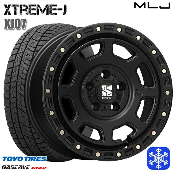 205/65R16 ヤリスクロス 28系セレナ 2025年製 トーヨー オブザーブ ギズ2 MLJ エクストリームJ XJ07 サテンブラック 16インチ 7.0J 5H114.3 スタッドレスタイヤホイール4本セット|格安タイヤホイールジャストパーツ