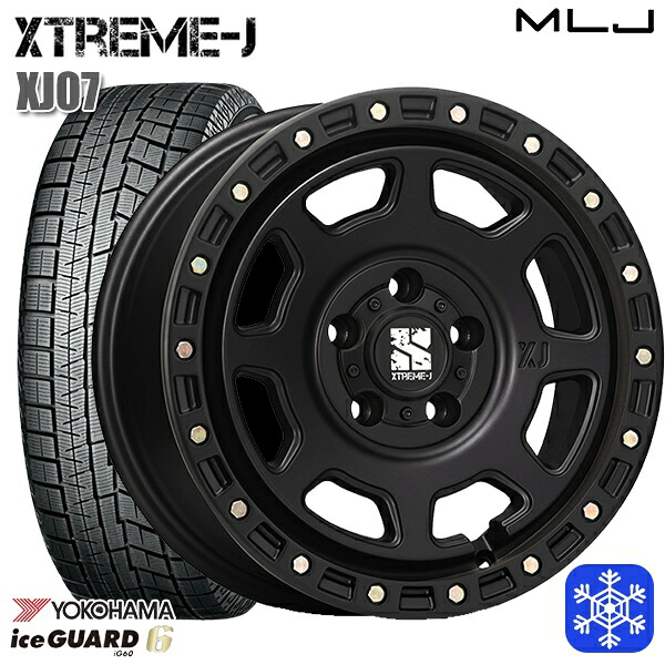215/55R17 カムリ ヴェゼル 2023～2024年製 ヨコハマ アイスガード IG60 MLJ エクストリームJ XJ07 サテンブラック 17インチ 8.0J 5H114.3 送料無料 冬タイヤホイール4本セット