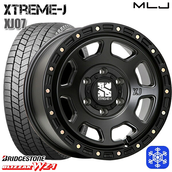 265/65R17 ハイラックス プラド 2025~2026年製 ブリヂストン ブリザック WZ1 MLJ エクストリームJ XJ07 サテンブラック 17インチ 8.0J 6H139.7 スタッドレスタイヤホイール4本セット|格安タイヤホイールジャストパーツ