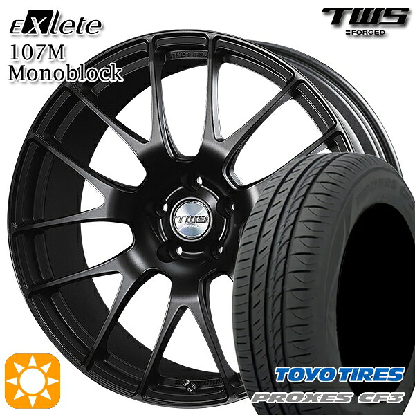 【取付対象】BMW F45/F46 225/45R18 95W XL トーヨー プロクセス CF3 TWS EXlete 107M モノブロック フラットブラック 18インチ 7.5J 5H112 サマータイヤホイールセット |格安タイヤホイールジャストパーツ
