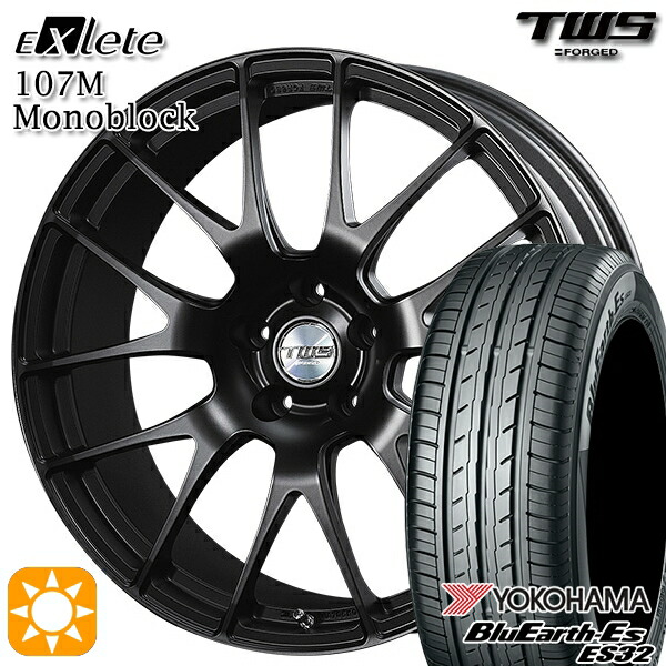 【取付対象】ベンツ Aクラス/CLA 225/45R18 95W XL ヨコハマ ブルーアース ES32 TWS EXlete 107M モノブロック フラットブラック 18インチ 8.0J 5H112 サマータイヤホイールセット |格安タイヤホイールジャストパーツ