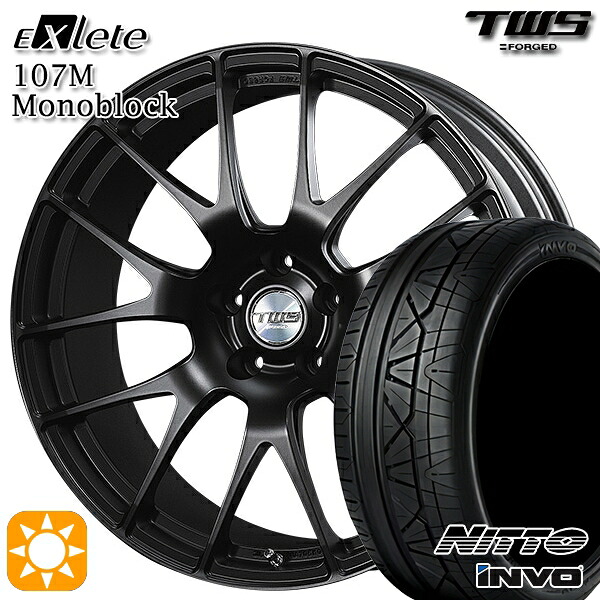 【取付対象】アウディ RS4/TT 255/35R19 96Y XL ニットー インヴォ INVO TWS EXlete 107M モノブロック フラットブラック 19インチ 9.0J 5H112 サマータイヤホイールセット |格安タイヤホイールジャストパーツ