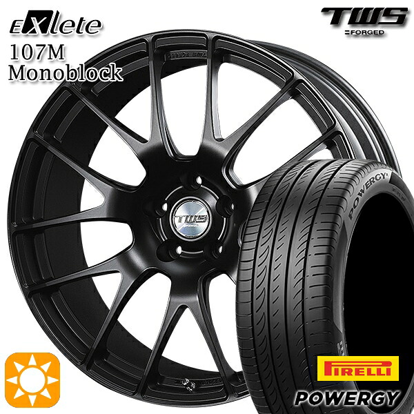 【取付対象】BMW F45/F46 225/45R18 95W XL ピレリ パワジー TWS EXlete 107M モノブロック フラットブラック 18インチ 7.5J 5H112 サマータイヤホイールセット |格安タイヤホイールジャストパーツ