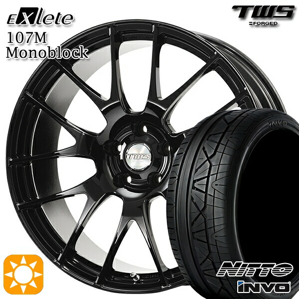 【取付対象】アウディ RS4/TT 255/35R19 96Y XL ニットー インヴォ INVO TWS EXlete 107M モノブロック グロスブラック 19インチ 9.0J 5H112 サマータイヤホイールセット |格安タイヤホイールジャストパーツ