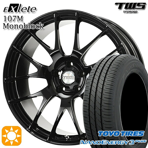 【取付対象】ベンツ Aクラス/CLA 225/45R18 91W トーヨー ナノエナジー3プラス TWS EXlete 107M モノブロック グロスブラック 18インチ 8.0J 5H112 サマータイヤホイールセット ｜格安タイヤホイールジャストパーツ 211,000円