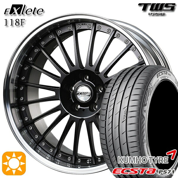 【取付対象】BMW X1 F48 225/45R19 96W XL クムホ エクスタ PS71 TWS EXlete 118F フラットブラック 19インチ 8.0J 5H112 サマータイヤホイールセット |格安タイヤホイールジャストパーツ