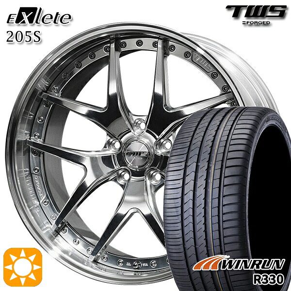 【取付対象】アウディ A6/A7(F2) 245/45R19 102W XL ウィンラン R330 TWS EXlete 205S 3Dバフ 19インチ 8.0J 5H112 サマータイヤホイールセット ｜格安タイヤホイールジャストパーツ