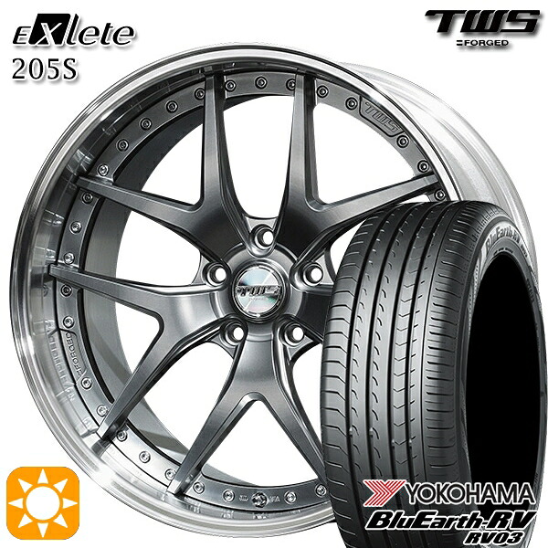 【取付対象】アウディ A6/A7(F2) 245/45R19 102W XL ヨコハマ ブルーアース RV03 TWS EXlete 205S フラットハイパーガンメタ 19インチ 8.0J 5H112 サマータイヤホイールセット