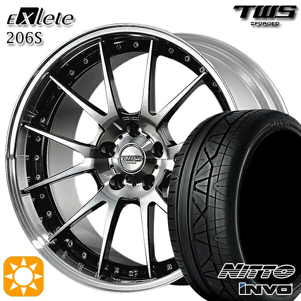 【取付対象】BMW G30 G14 F) 245/35R20 95W XL R) 275/30R20 97W XL ニットー インヴォ INVO TWS EXlete 206S グロスブラック/カットフィニッシュ 20インチ 8.5J 9.5J 5H112 サマータイヤホイールセット |格安タイヤホイールジャストパーツ
