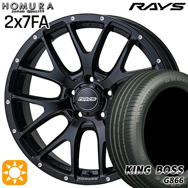 【取付対象】225/50R18 99W XL キングボス G866 RAYS 2X7 FA BOL 18インチ 7.5J 5H114.3 サマータイヤホイールセット