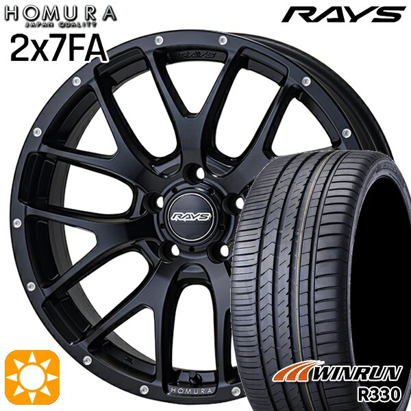 【取付対象】アウトランダー エクストレイル 225/55R18 98V ウィンラン R330 RAYS 2X7 FA BOL 18インチ 7.5J 5H114.3 サマータイヤホイールセット