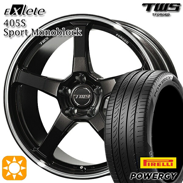 【取付対象】ボルボ V40 225/40R18 92W XL ピレリ パワジー TWS EXlete 405S スポーツ モノブロック グラファイトブラック/マシーンドリム 18インチ 8.0J 5H108 サマータイヤホイールセット