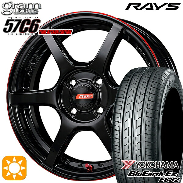 【取付対象】165/50R15 73V ヨコハマ ブルーアース ES32 RAYS レイズ グラムライツ 57C6 TIME ATTACK EDITION BLJ 15インチ 5.0J 4H100 サマータイヤホイールセット