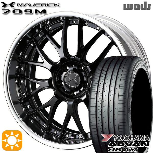 【取付対象】20/30系アルファード ヴェルファイア 235/50R18 97W ヨコハマ アドバンデシベル V553 Weds ウェッズ マーベリック 709M グレイズブラック 18インチ 7.5J 5H114.3 サマータイヤホイールセット