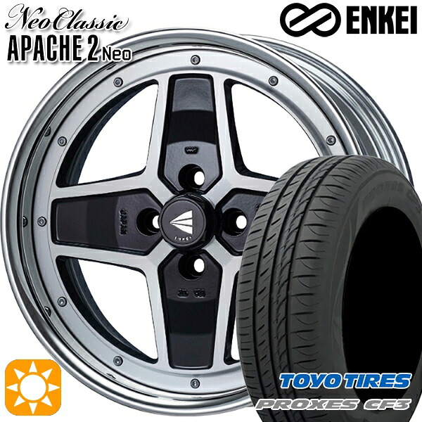 【取付対象】アクア クロスビー 185/55R16 87V XL トーヨー プロクセス CF3 ENKEI ネオクラシック アパッチ2 ネオ [Hi Disk] マシニングブラック 16インチ 6.0J 4H100 サマータイヤホイールセット