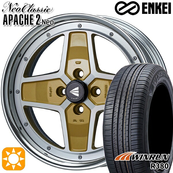 【取付対象】ライズ ロッキー 205/60R16 92H ウィンラン R380 ENKEI ネオクラシック アパッチ2 ネオ [Hi Disk] マシニングゴールド 16インチ 6.0J 4H100 サマータイヤホイールセット