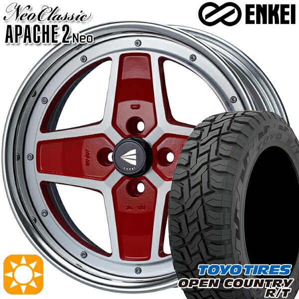 【取付対象】アクア クロスビー 175/60R16 82Q トーヨー オープンカントリー R/T ENKEI ネオクラシック アパッチ2 ネオ [Hi Disk] マシニングレッド 16インチ 6.0J 4H100 サマータイヤホイールセット