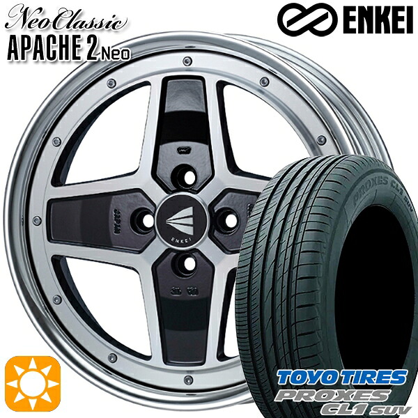 【取付対象】ライズ ロッキー 195/60R17 90H トーヨー プロクセス CL1 SUV ENKEI ネオクラシック アパッチ2 ネオ [Lo Disk] マシニングブラック 17インチ 7.0J 4H100 サマータイヤホイールセット ｜格安タイヤホイールジャストパーツ