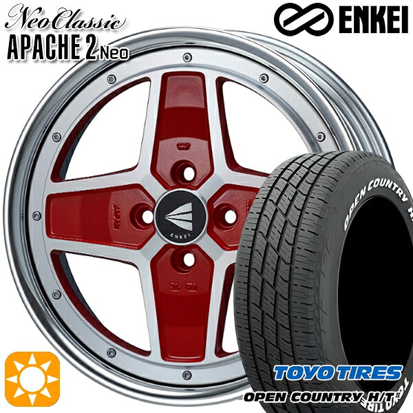 【取付対象】ライズ ロッキー 215/70R16 100H トーヨー オープンカントリー H/T2 WL ENKEI ネオクラシック アパッチ2 ネオ [Lo Disk] マシニングレッド 16インチ 6.0J 4H100 サマータイヤホイールセット