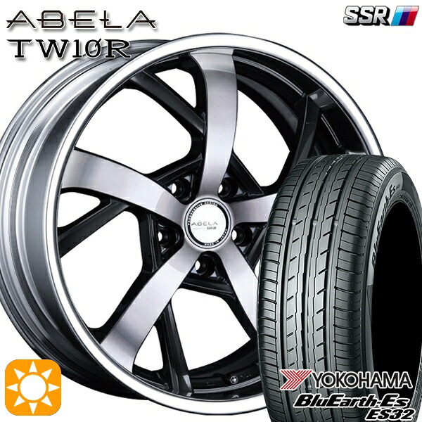 【取付対象】225/35R19 84W ヨコハマ ブルーアース ES32 SSR アーベラ TW10R ガンメタポリッシュ/ブラッククリア 19インチ 7.5J 5H114.3 サマータイヤホイールセット ｜格安タイヤホイールジャストパーツ