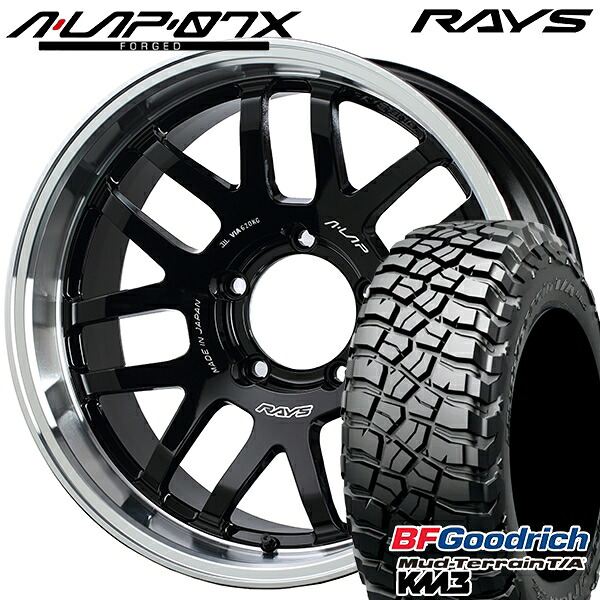 【取付対象】225/75R16 115/112Q RBL BFグッドリッチ マッドテレーン T/A KM3 RAYS A-LAP 07X BD 16インチ 5.5J 5H139.7 サマータイヤホイールセット