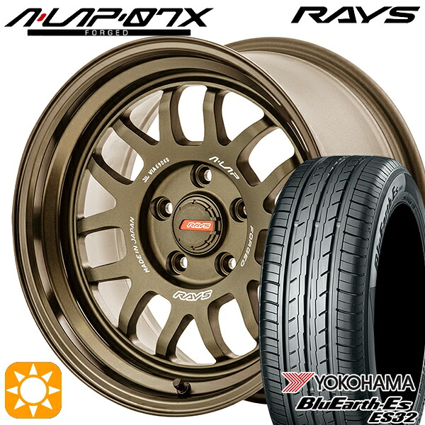 【取付対象】205/60R16 92H ヨコハマ ブルーアース ES32 RAYS A-LAP 07X BR 16インチ 7.0J 5H114.3 サマータイヤホイールセット