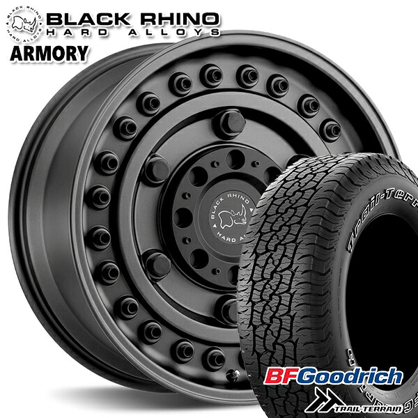【取付対象】JEEPラングラー 265/65R17 112T ORWL BFグッドリッチ トレールテレーン ブラックライノ ARMORY アーモリー GUNBLACK 17インチ 8.0J 5H127 サマータイヤホイールセット