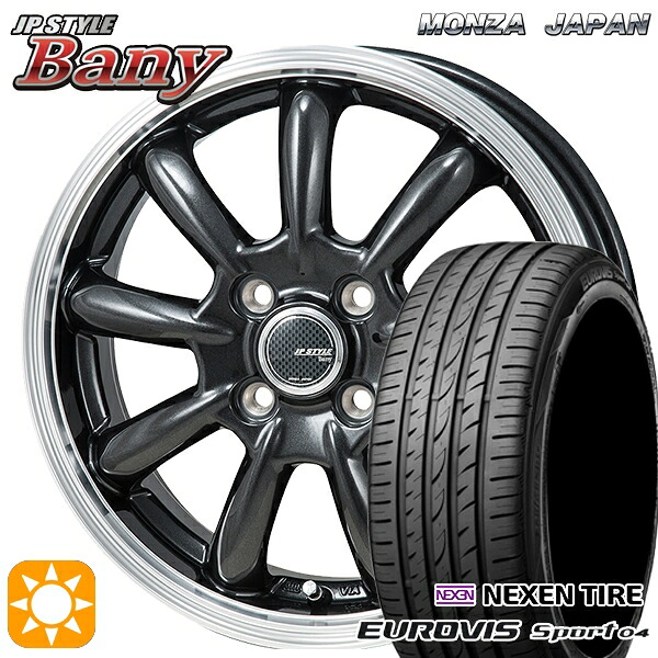 【取付対象】165/60R14 75H ロードストーン ユーロビズ Sport 04 モンツァ JPスタイル バーニー GM 14インチ 4.5J 4H100 サマータイヤホイールセット |格安タイヤホイールジャストパーツ