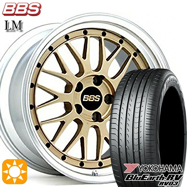 【取付対象】C-HR カローラクロス 225/45R19 96W XL ヨコハマ ブルーアース RV03 BBS LM GL-SLD 19インチ 8.0J 5H114.3 サマータイヤホイールセット
