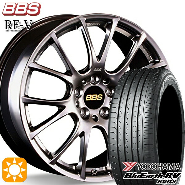 【取付対象】245/45R19 102W XL ヨコハマ ブルーアース RV03 BBS RE-V ダイヤモンドブラック（DB） 19インチ 8.5J 5H114.3 サマータイヤホイールセット