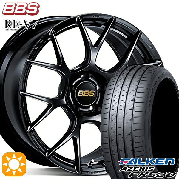【取付対象】225/40R19 93Y XL ファルケン アゼニス FK520 BBS RE-V7 ブラック(BK) 19インチ 7.5J 5H114.3 サマータイヤホイールセット |格安タイヤホイールジャストパーツ