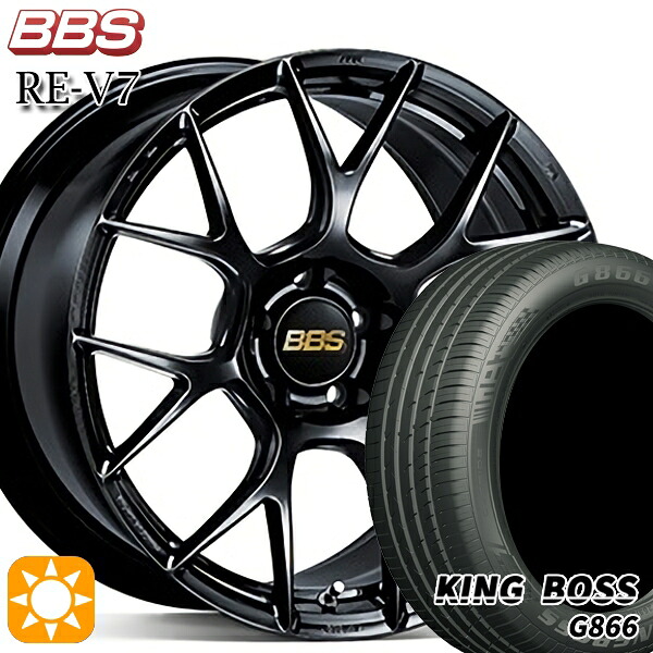 【取付対象】225/50R18 99W XL キングボス G866 BBS RE-V7 ブラック(BK) 18インチ 8.0J 5H114.3 サマータイヤホイールセット |格安タイヤホイールジャストパーツ