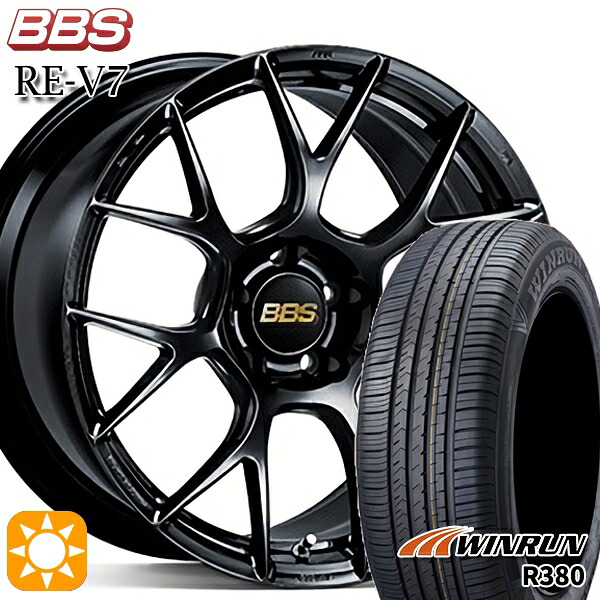 【取付対象】マツダ6 エクストレイル 225/60R18 104V XL ウィンラン R380 BBS RE-V7 ブラック(BK) 18インチ 8.0J 5H114.3 サマータイヤホイールセット |格安タイヤホイールジャストパーツ