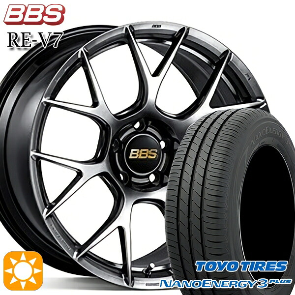 【取付対象】215/45R18 89W トーヨー ナノエナジー3プラス BBS RE-V7 ダイヤモンドブラック（DB） 18インチ 7.5J 5H114.3 サマータイヤホイールセット ｜格安タイヤホイールジャストパーツ