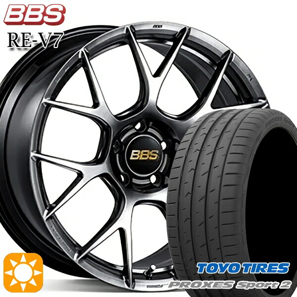 【取付対象】225/35R19 88Y XL トーヨー プロクセススポーツ2 BBS RE-V7 ダイヤモンドブラック（DB） 19インチ 8.5J 5H114.3 サマータイヤホイールセット