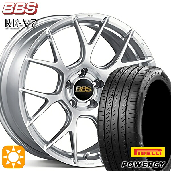 【取付対象】245/45R19 102W XL ピレリ パワジー BBS RE-V7 ダイヤモンドシルバー（DS） 19インチ 8.0J 5H114.3 サマータイヤホイールセット ｜格安タイヤホイールジャストパーツ