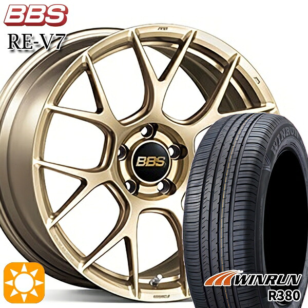 【取付対象】マツダ6 エクストレイル 225/60R18 104V XL ウィンラン R380 BBS RE-V7 ゴールド(GL) 18インチ 8.0J 5H114.3 サマータイヤホイールセット |格安タイヤホイールジャストパーツ
